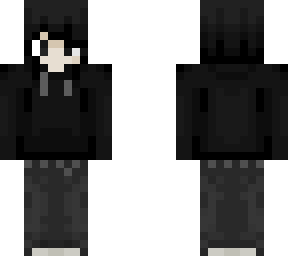 dark hoodie and jeans with emo hair (less pale)
