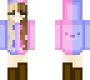 half pink half blue