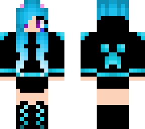 cute kawaii gamer girl blue edition