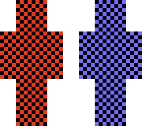 red and blue illusion