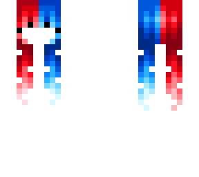 female hb - red & blue w/ light pigtail tips