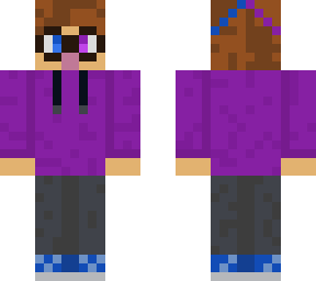 blue purple and glasses first skin