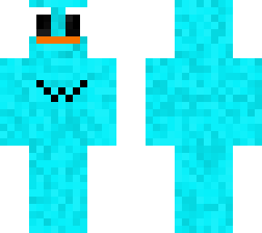 cyan fluffy bird with a w