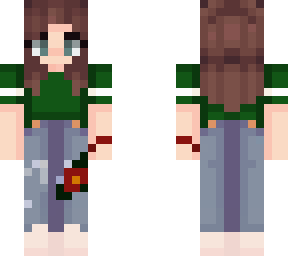 green t w/ fixed bangs