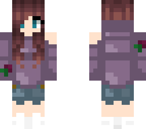 purple rose hoodie w/ shortened hair