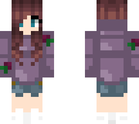 purple rose hoodie w/ shortened hair