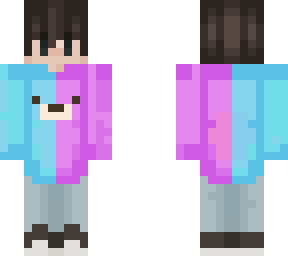 blue pink shirt