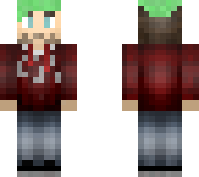 og green hair jacksepticeye with fixed arms and hands.