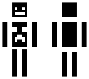 black with white