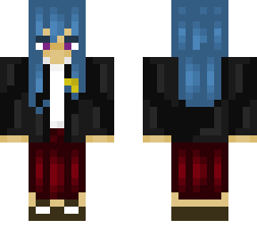 blue haired student
