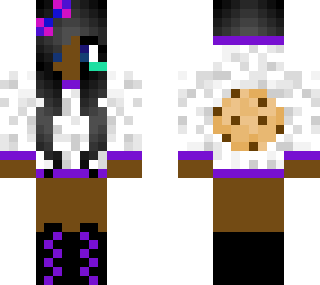 cute black girl in purple with cyan headphones