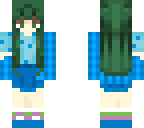 green hair blueberry girl