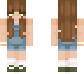 brunette girl w/ overalls
