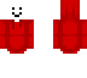 no body red hoodie with a smile
