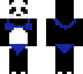 panda in blue bikini