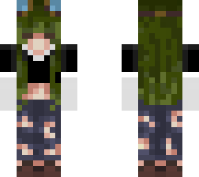 random girl with green hair