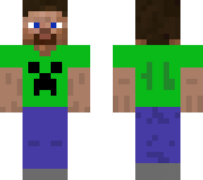 steve with a creeper shirt