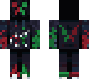 red and green creeper with hoodie