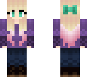 terra green bow pink hair