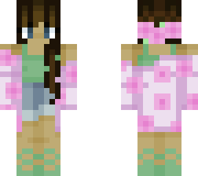 green with purple flower cardigan