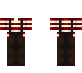 ob - pirate red stripe tshirt w/ brown overalls