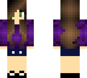 brunette purple shirt girl