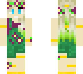 green flower overalls