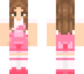 pink overalls blond girl