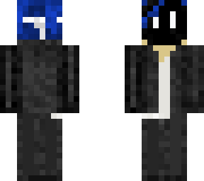 skin  with blue hair
