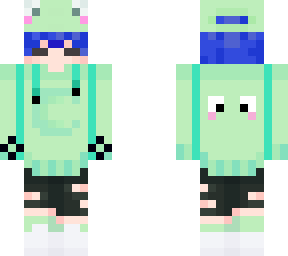 blue haired frog boy