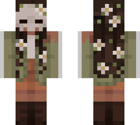 forest girl with skull face