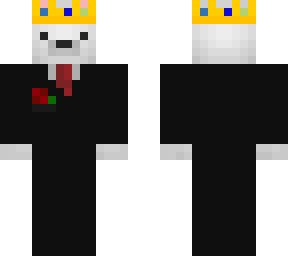 polar bear with crown and tuxedo