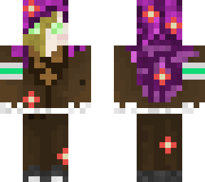 totem of undying girl with purple hair and red flowers