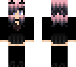 pink to black fade ombre hair emo girl (classic)
