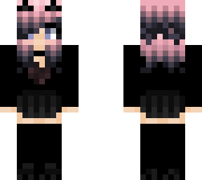 pink to black fade ombre hair emo girl (slim)