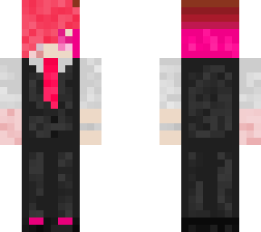 reds pinkness with rings and a suit