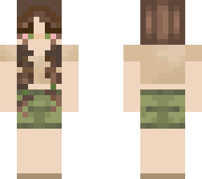 brown hair girl with green shorts