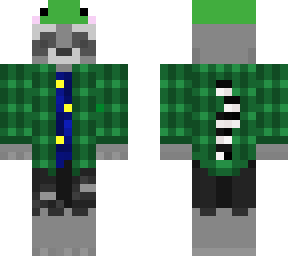 froggyhat flannel racoon with tail