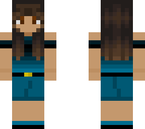 girl with long brown hair and blue top