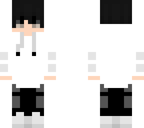 black hair white hoodie