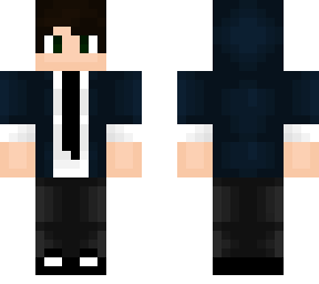 blue hoodie & tie