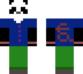 panda in blue clothes