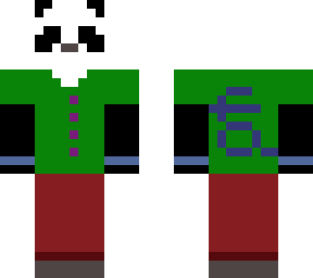 panda in green clothes