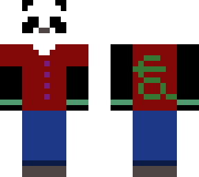panda in red clothes