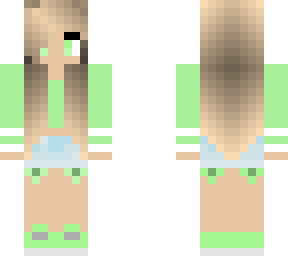 green pastel girl with blonde hair