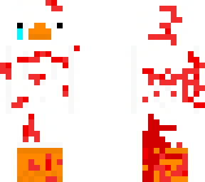 sad goose with blood