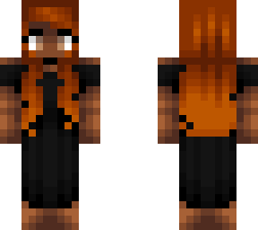 black dress dark ginger girl