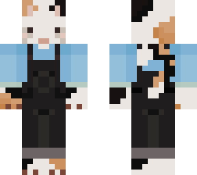 calico cat with overalls