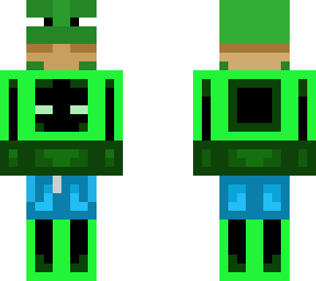 smol green enderguy holding a big green frog