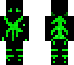 glowing green